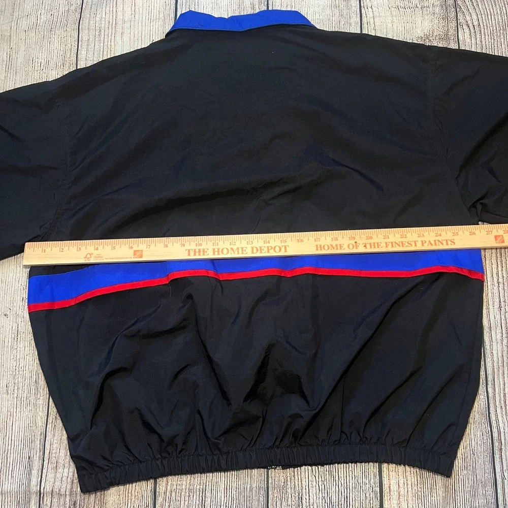 VTG Tri Mountain Killians Red Embroidered Black Nylon Jacket Mens XL Windbreaker